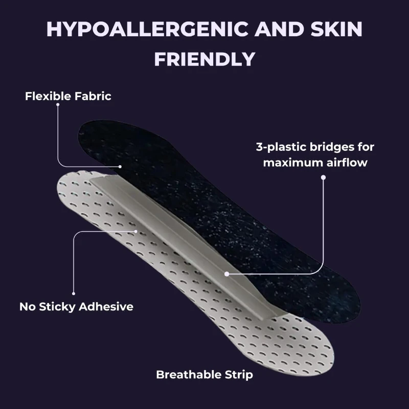 20/50/100 قطعة شرائط التنفس الأنفية السوداء توقف الشخير مكافحة الشخير بقع أسهل أفضل التنفس الرعاية الصحية النوم المعونة تحديد