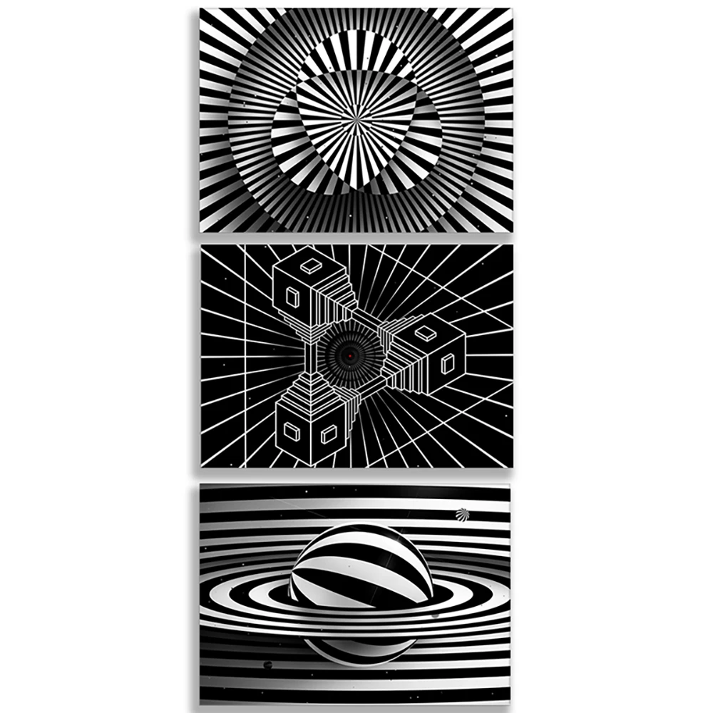 Illusion poster, op art spiral effect, modern, minimalism, abstract geometric optical canvas unique and interesting Éclectique