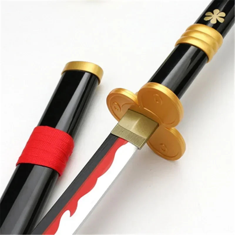 Hotest Cosplay Roronoa Zoro 41 pulgadas Katana púrpura fantasma blanco/negro Yama Demon Sauron arma espada de madera modelo de 104cm