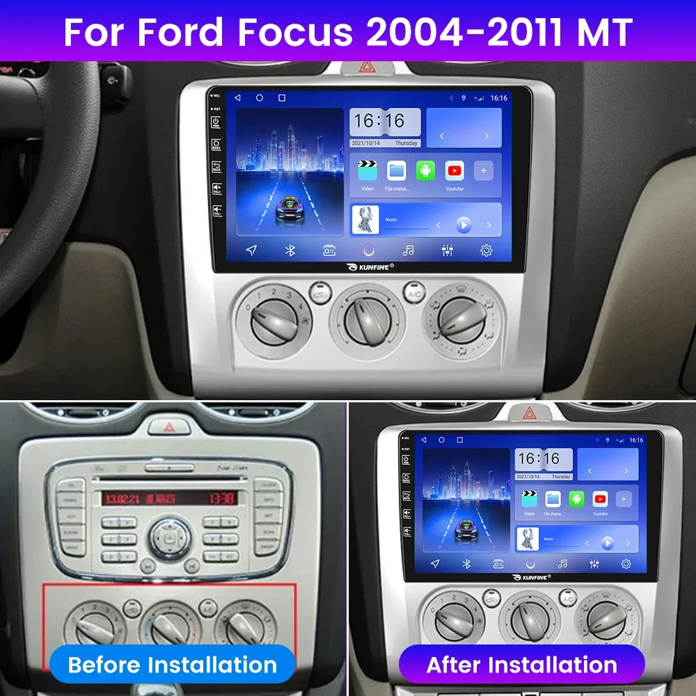 Android Car Radio For Ford Focus 2004-2011 Car Stereo 2Din Octa Core GPS Navigation Player IPS Screen Carplay Android Auto