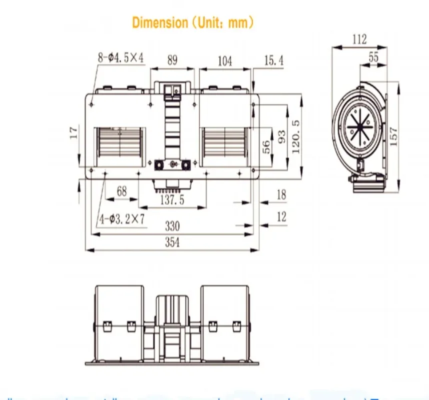 Aftermarket 24V Bürstenloser Bus-Klimaanlagen-Verdampferlüfter 5300067, 5300068 & 5300080