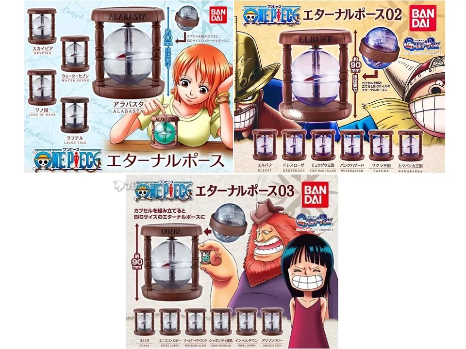 

BANDAI One Piece Anime Figure Gashapon Nami Conrad Rudolph Eternal Pointer Compass Models Cute Kawaii Capsule Toys