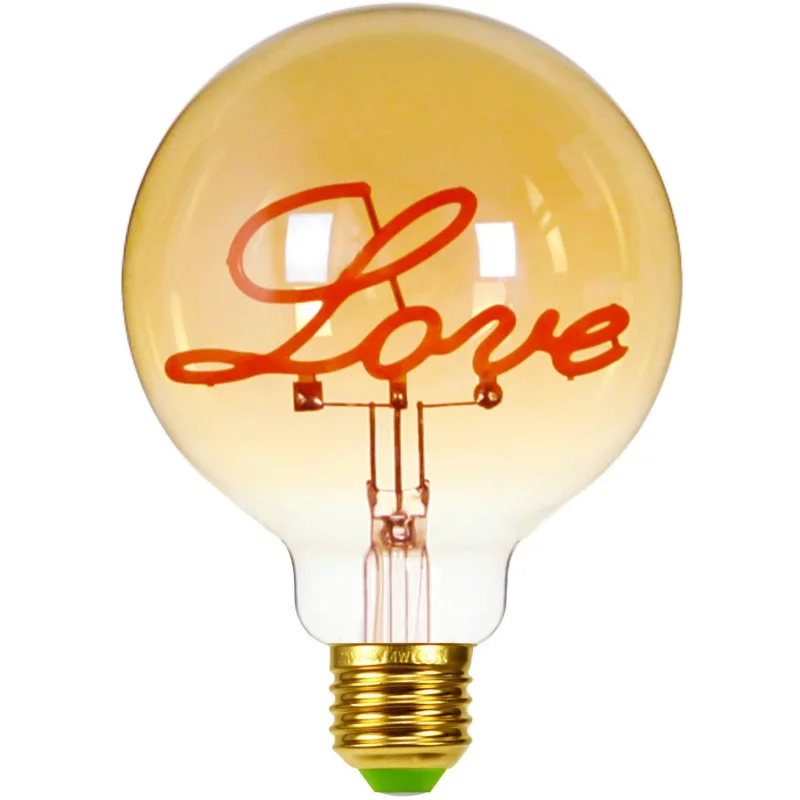 Luz de letras Retro con personalidad, iluminación creativa, luz cálida dorada E27, tira de luz LED suave, filamento de luz