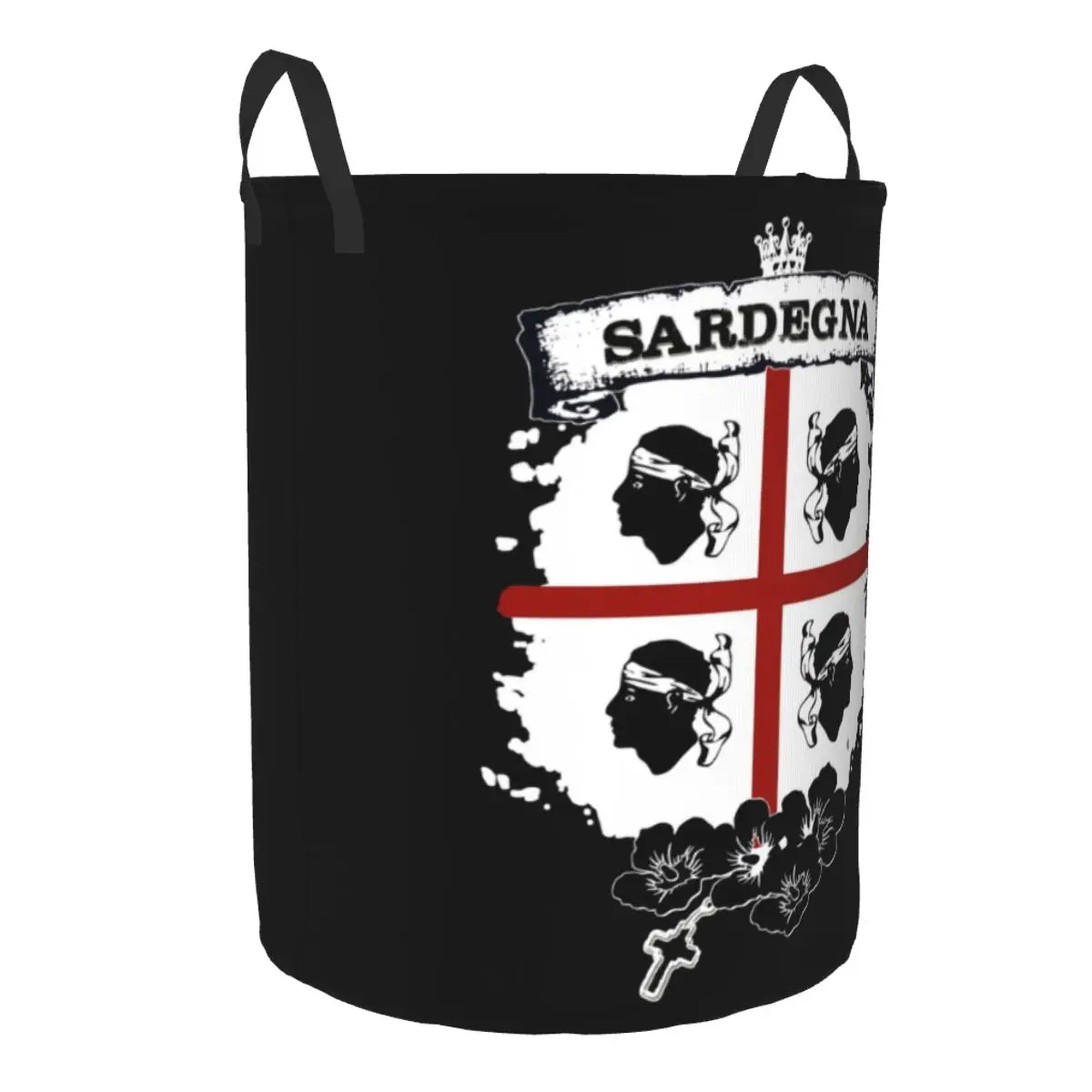 Sardinia Flag Four Moors Laundry Basket Foldable Large Capacity Clothing Storage Bin Italy Sardegna Coat of Arms Baby Hamper