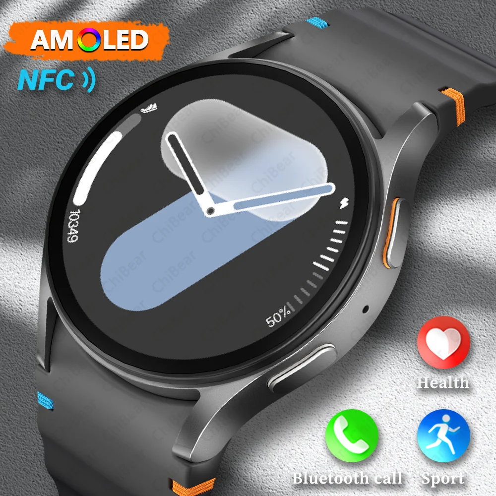 

2025 New AMOLED Watch mini Smartwatch NFC Health Rate Sport Mode Waterproof Bluetooth Call Men Women Smart Watch For IOS Android
