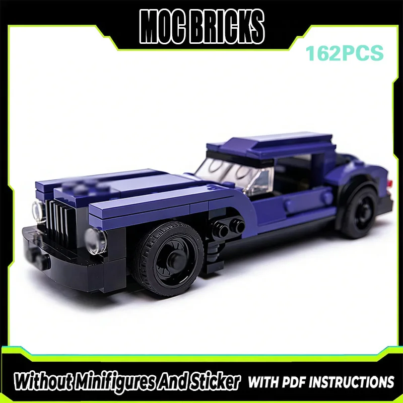 

Speed Racing Car Model MOC Building Bricks Purple Luxurious Coupe Modular Technology Gifts Holiday Assemble Children Toys Suit