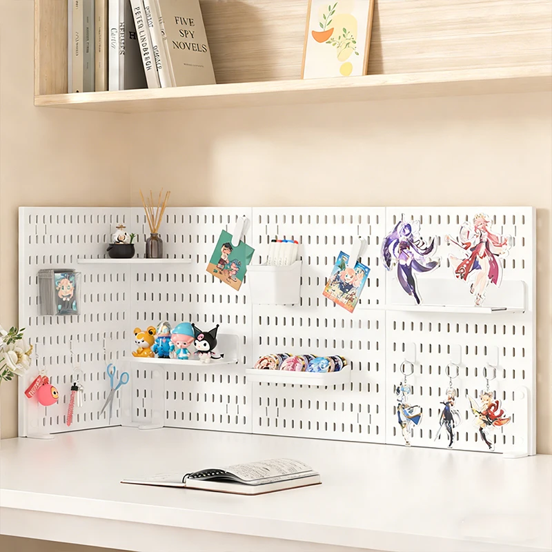 Office Desk Pegboard Organizer – Dual Mounting Options for Storage & Display of Stationery, Files & Electronics.
