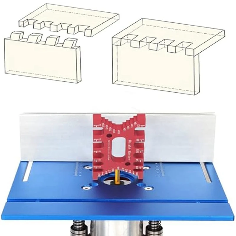 Liga de alumínio Dovetail Jig Tenon Caliper, Escala ferramenta de medição, Woodworking Saw, máquina de mesa para Router e mesa Saw