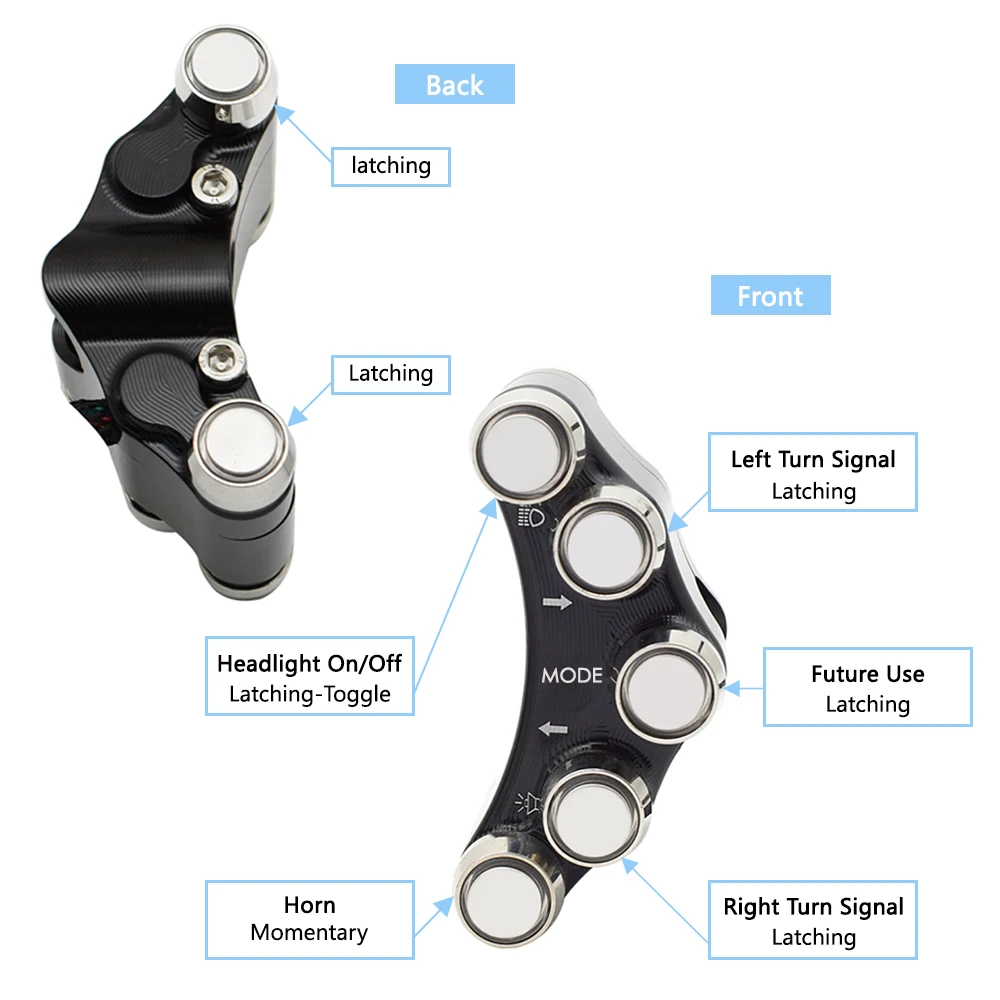 CNC Aluminum Alloy Motorcycle Switches 7/8\