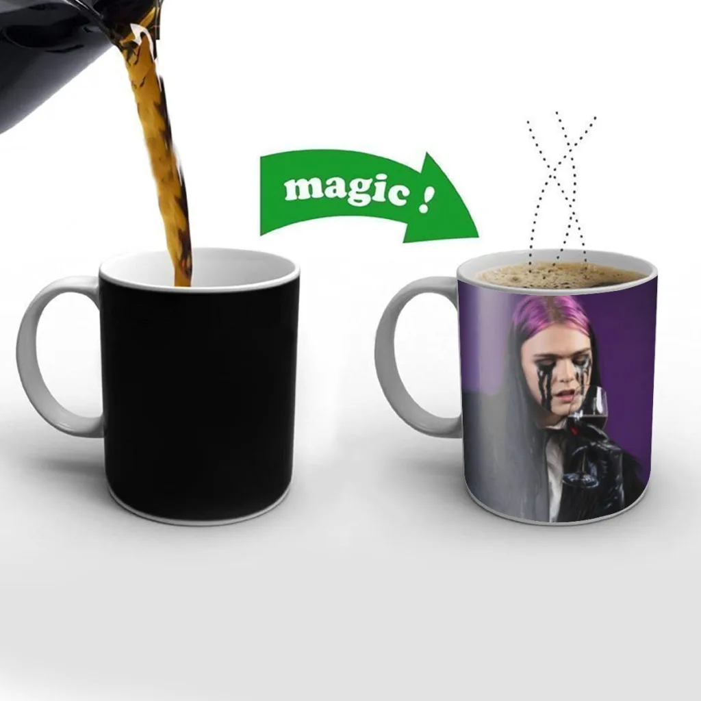 

Kim Singer Dracula Free shipping Mug Changing Color Ceramic Coffee Mugs Magic Tea Cup Best Gift