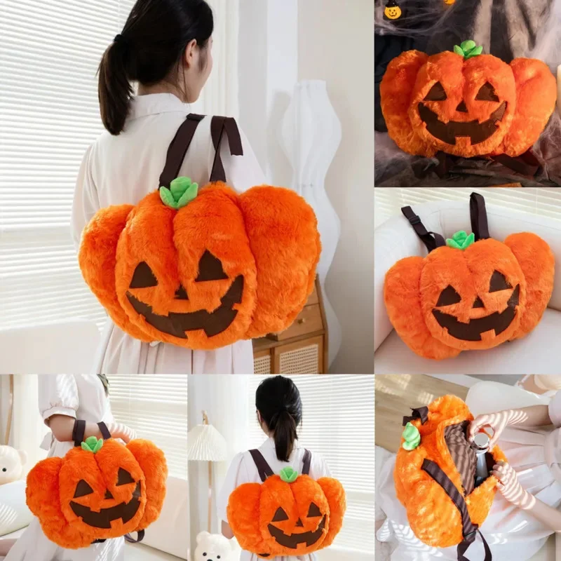 Halloween Pumpkin Bag For Women New Edition Niche Design Funny PP Cototn Personality Versatile Shoulder Bag Crossbody Small Gift