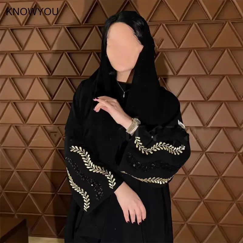 Beading Embroidery Cardigan Ramadan Abayas Morocco Kaftan Vestidos Women Dress Abaya Dubai Eid Muslim Party Largo Arab Long Robe - Image 3