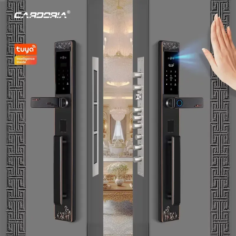 2026 Smart Lock High-End Double Door Password Fingerprint Electronic Lock WiFi Full Automatic Stainless Steel for view 4