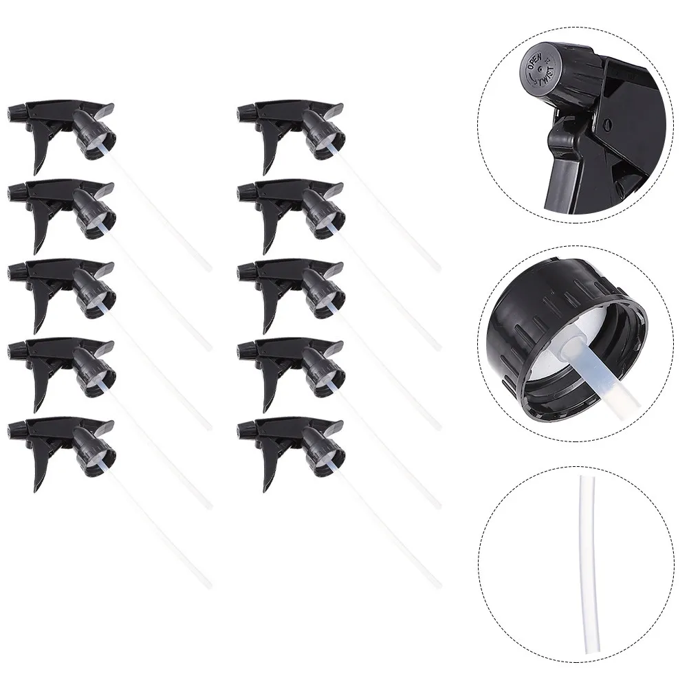 10Pcs Black Adjustable Trigger Spray Nozzles - Replacement Spray Bottle Heads for Standard 28/400 Neck Bottles,Garden & Cleaning view 5