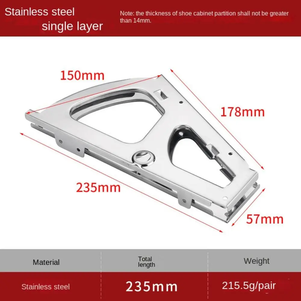 Stainless steel Shoe Cabinet Hinges Turning Rack Thickened Drawer Cabinet Hinge Movable Hinge Fittings Shoes Rack Fittings