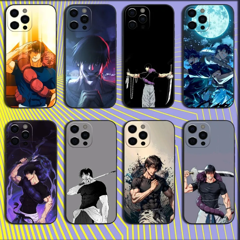 

Anime F-Fushiguro Toji Phone Case For iPhone 16,15,14,13,12,11,Pro,X,XS,Max,XR,Plus,Mini Soft Black Cover