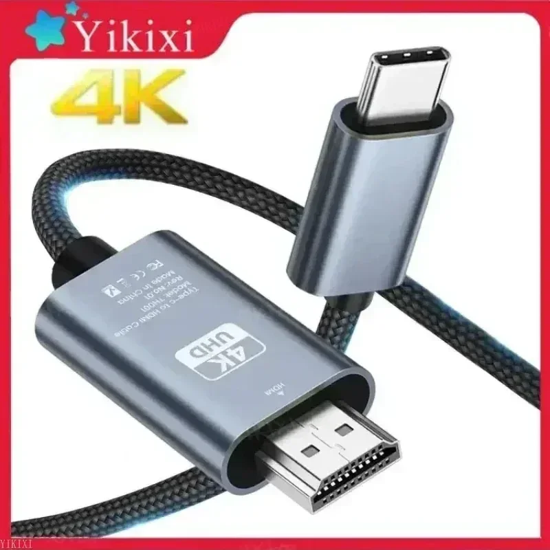 30 هرتز HD 4K نوع C إلى HDMI محول متوافق USB 3.1 HUB HDTV محول كابل آيفون 15 للكمبيوتر ماك بوك باد سامسونج المحمول #2