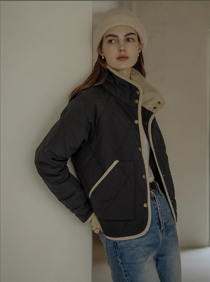 ملابس قطنية رقيقة عصرية جديدة للشتاء على الطراز الفرنسي