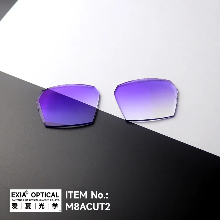 

EXIA M8ACUT2 Rimless Sunglasses Cutting Lenses UV400 Gradient Violet Color SHMC AR Blue Coatings