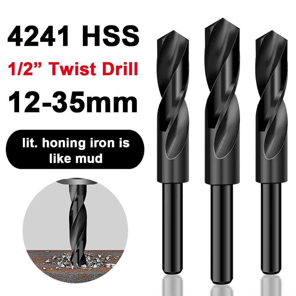 

Twist Drill Bit 1PC 12mm-35mm 1/2" inch Dia Reduced Shank HSS Twist Drill Bit 12/13/14/15/16/17/18/19/20/21/22/23/24/25/26/28/30