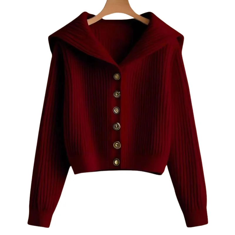 women's clothing Fashionable retro lazy style high-end sweater 2025 spring and autumn hot style small slim knitted cardigan