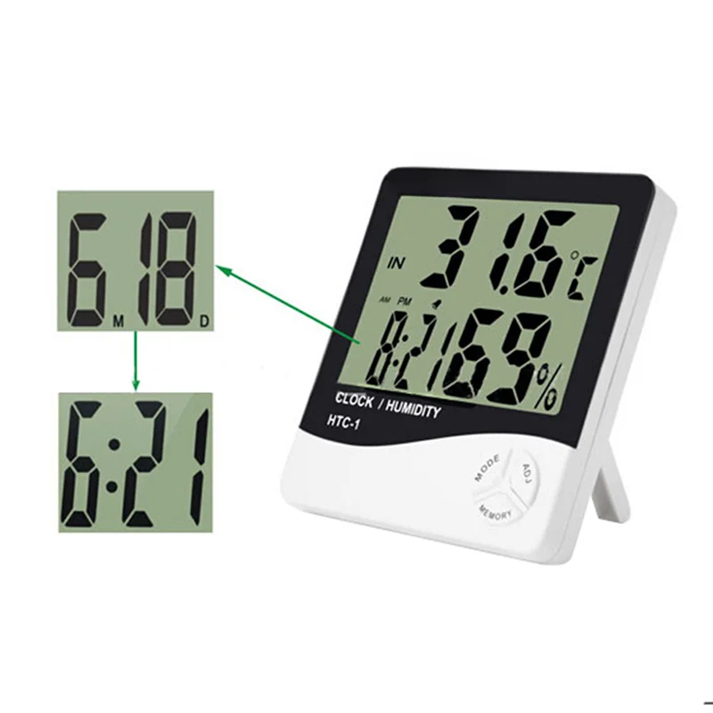 Indoor high-precision hygrograph Household table thermometer alarm clock