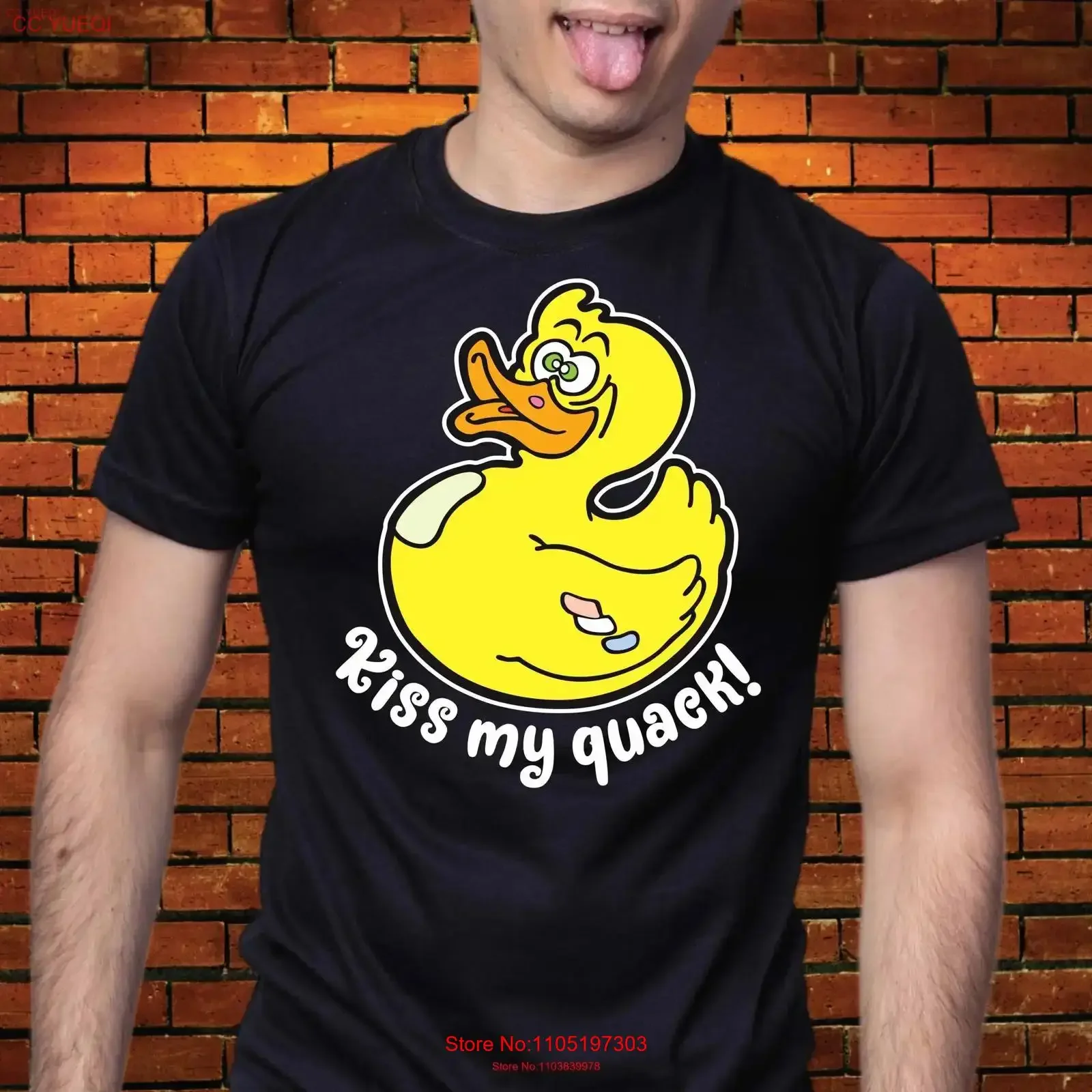 Kiss My Quack Funny Duck Slogan T Shirt Birthday Stag Hen Joke Idiot Party Wear Ideal Novelty Girlfriend Boyfriend Present