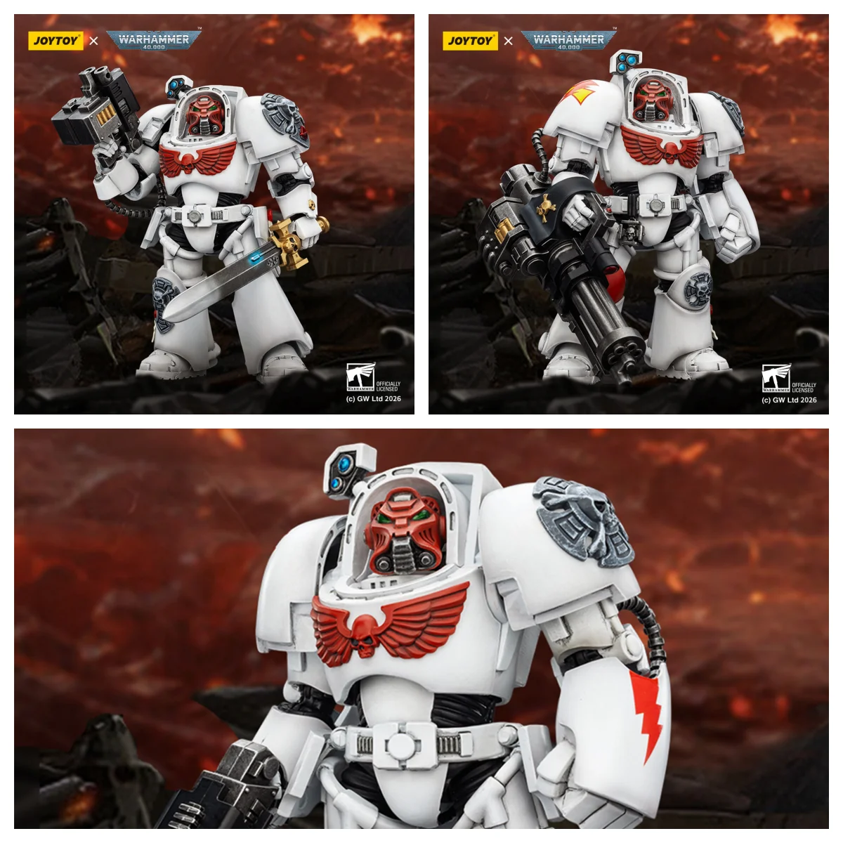 

HIPLAY JOYTOY Warhammer 40,000 White Scars Terminator 3 with Power Fist and Assault Cannon JT03202 1/18 Scale Action Figure