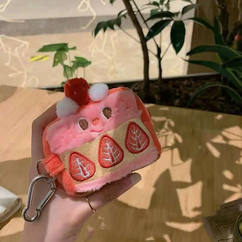 Gift Card Holder Keychain Pendant Money Bag Cartoon Strawberry Cake Coin Purse Plush Animal Bear Pig Rabbit Cat