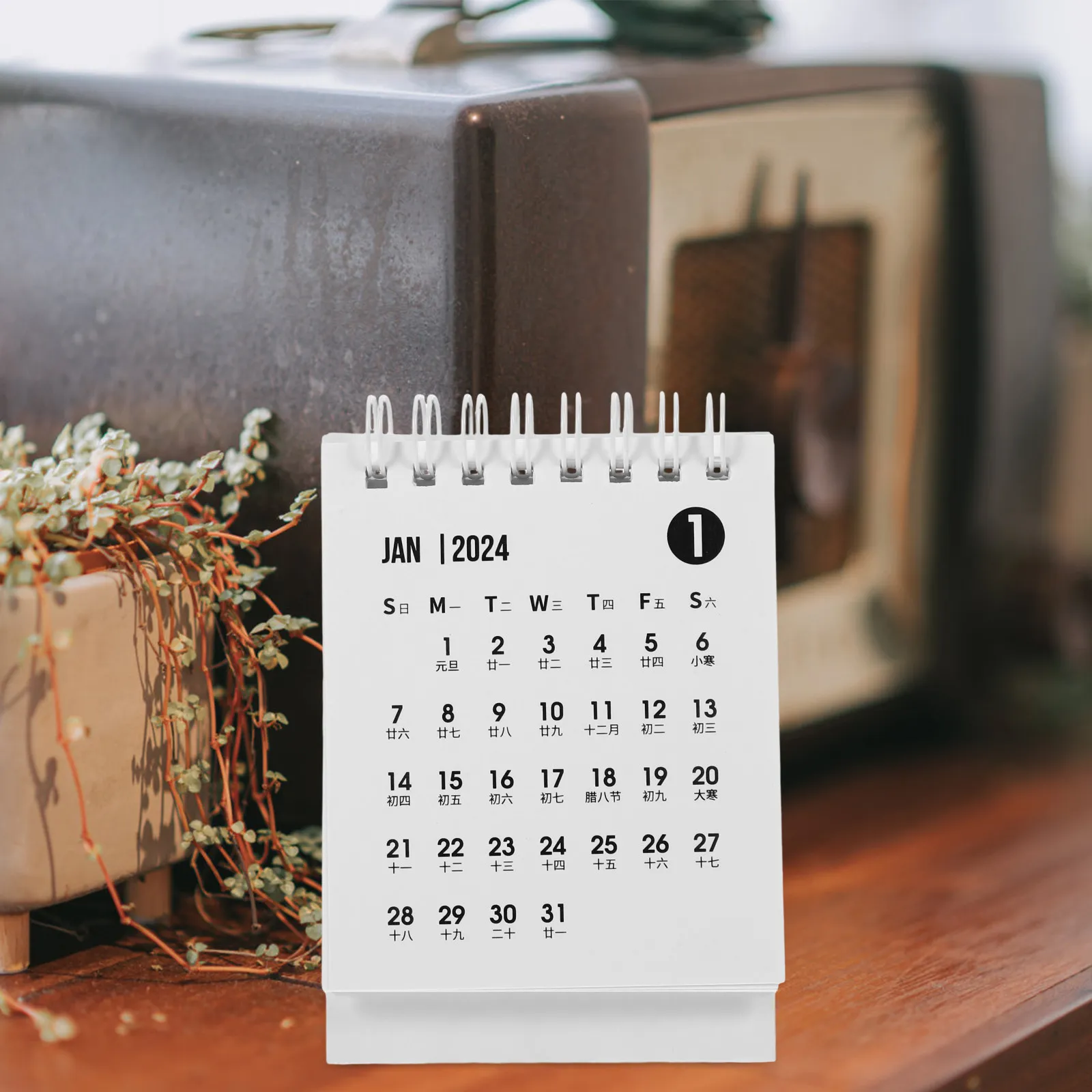 

Standing Desk Calendar Mini Tabletop Calendar Strong Stable Paper Design Foldable Secure Stand Daily Organizer Memo Space Office