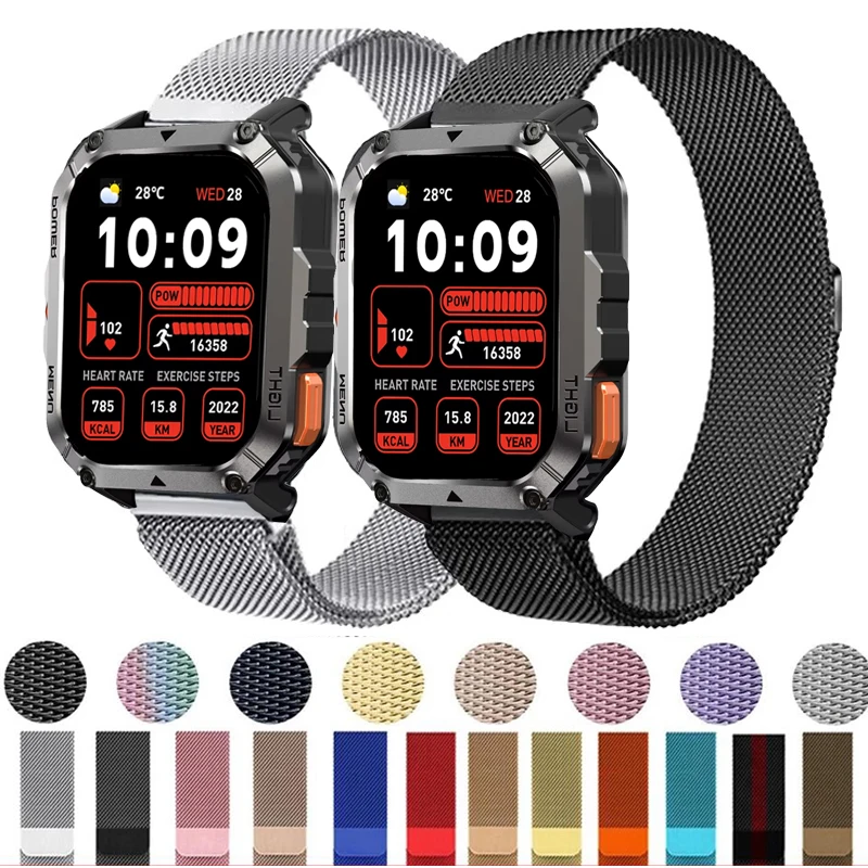 20mm 22mm Milanese Loop For Blackview W60 W70 Pro Smartwatch Magnetic Bracelet For Blackview W50 W50 Pro X20 R60 R30 X1Pro Band