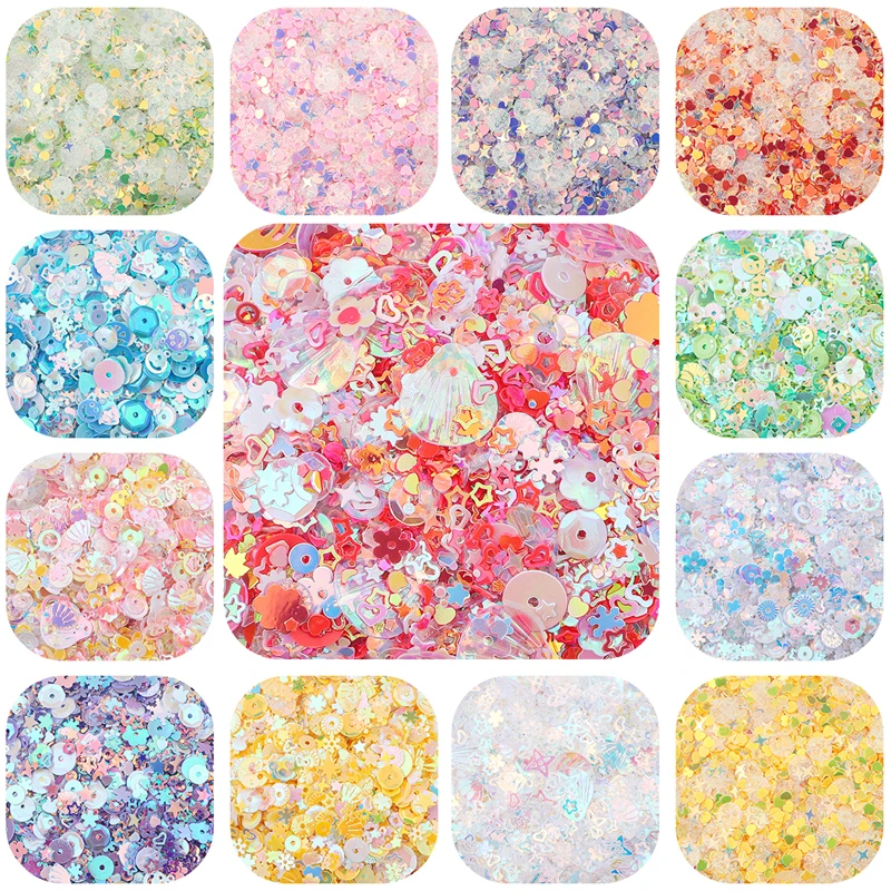 20g Mixed Shapes 3-10mm Colorful Loose Sequins for Nail Decoration Art Craft DIY Scrapbooking Garment Sewing on Accessories