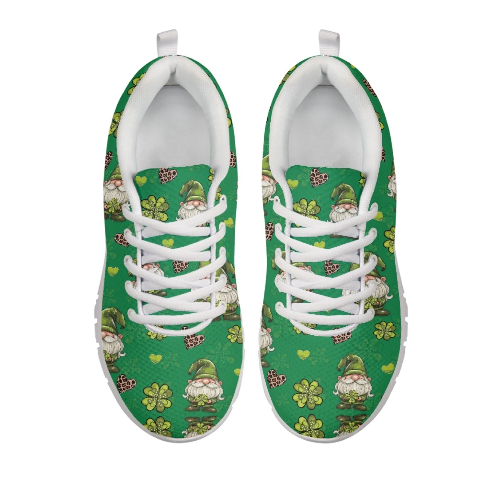 Coloranimal Santa Claus Clover Mens Athletic Trainers Breathable Low Top Women Running Walking Shoes for Tennis