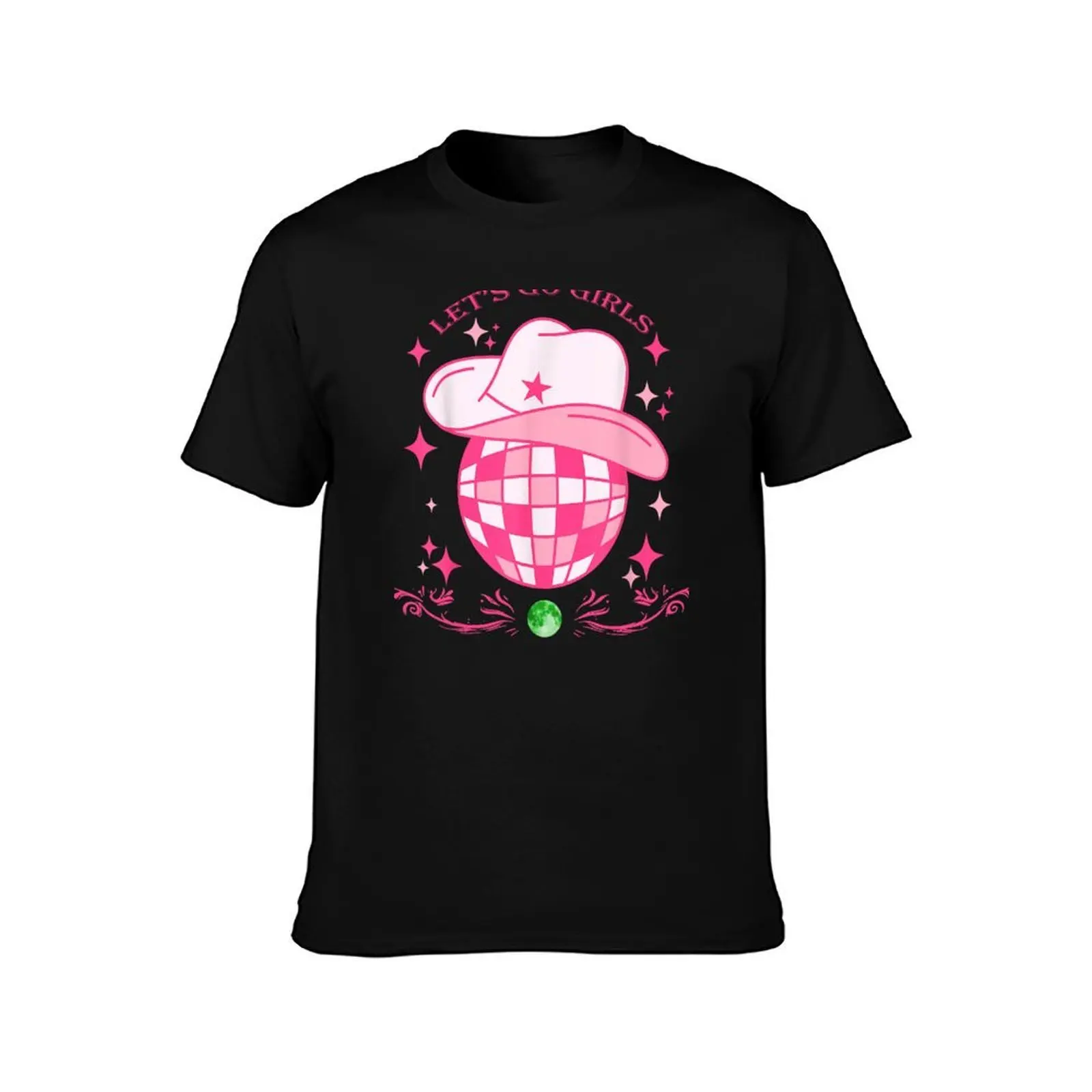 Cowboy Hat Art Disco Ball Let's Go Girls Western Cowgirls Fuuny T-Shirt Quick Dry Sports Short Sleeve Tee T-Shirt
