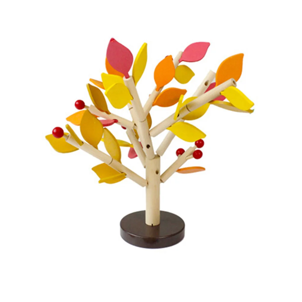 Creative Toy Early Educational Tree Leaves Block Games Puzzle Stack DIY Handcraft Children's Toys Wooden