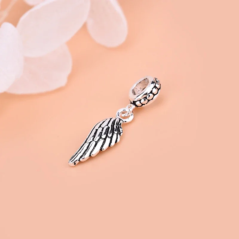 S925 Vintage Silver Wing Pendant Handmade pieces DIY bracelet item jewelry accessories