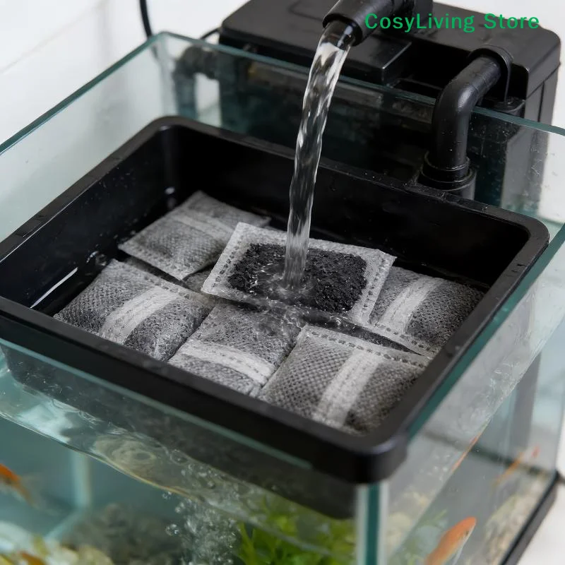 [CL]10/20/40pcs Aquarium Activated Carbon Bags Fish Tank Filter Activated Carbon Bags Filter Media Water Purifying Removes Odor view 3