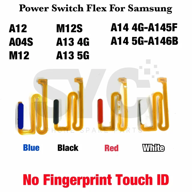 Nowy Przycisk Włączania/Wyłączania, Boczny Przycisk, Taśma Flex do Samsung A12 A125 A127 A13 A135F A136B A14 A15 M12S A04s 4G 5G - Zamiennik