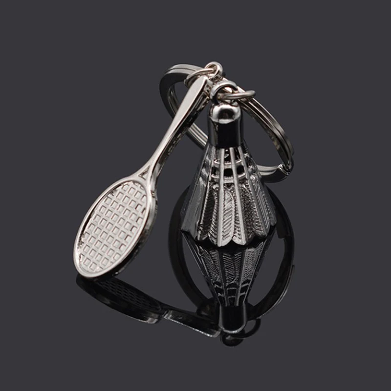 

(LA)[LA]1PC Hot Mode Style Creative gifts accessories Badminton and racket key chain shuttlecock keychain ring For Birthday