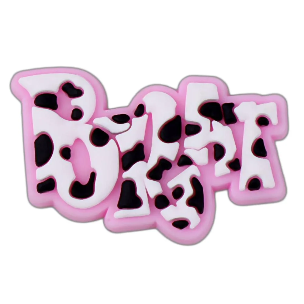 10Pcs Kawaii Flexible Rubber Words Board Brat Spotted Letter Charms Junk Phone Case Mirror Wallet Decorations Hair Accessories