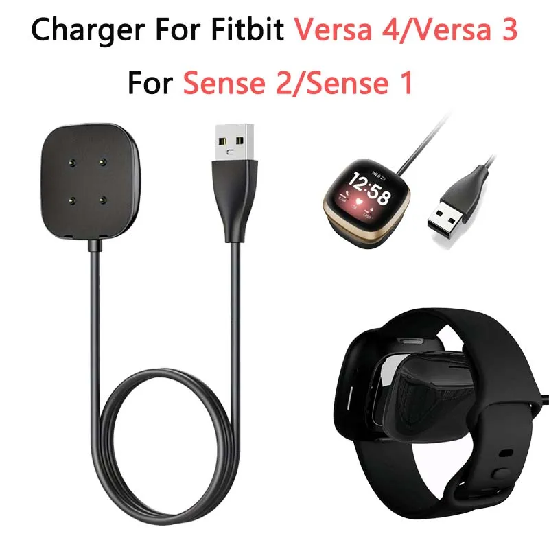 USB Plug Charger For Fitbit Versa 4/Versa 3/Sense 2 1 Magnetic Charging Cable For Fitbit Versa 4 3/Sense 2 1 Charger