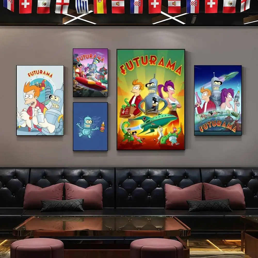 

Модный постер-наклейка с изображением мультфильма F-Futurama для гостиной, прихожей, роскошный декор для дома