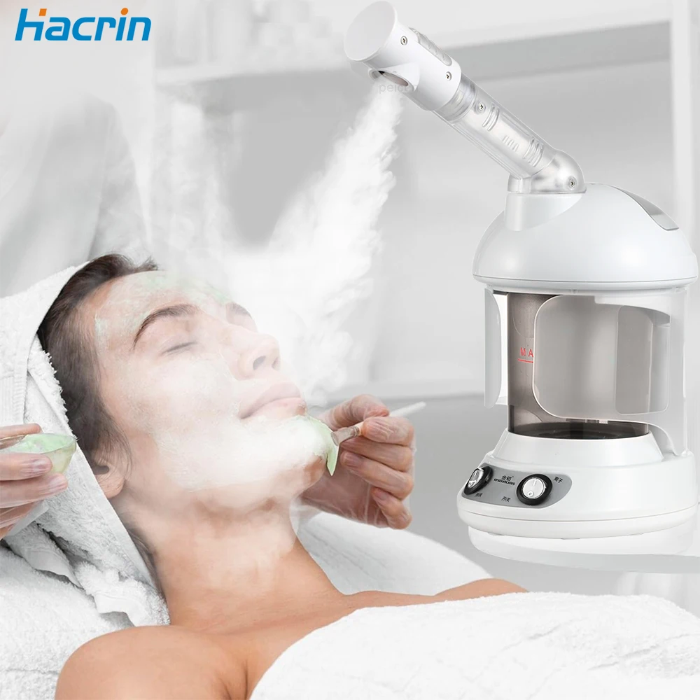 Facial Steamer Facial Hot Spray Steamer With Extendable Arm Steaming Warm Mist Humidifier for Face Spa Moisturizing Home Salon