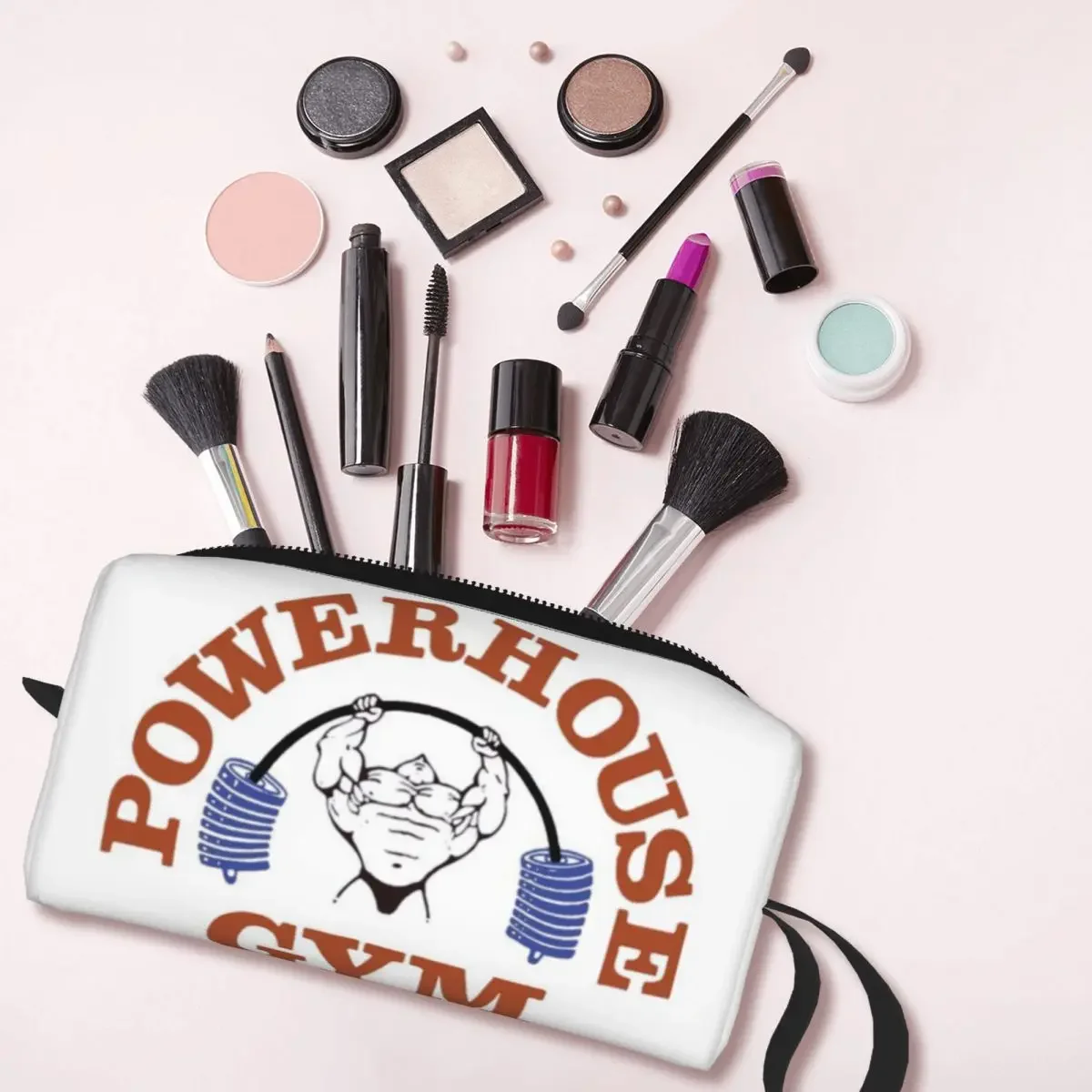 Powerhouse Gym Logo Makeup Bag Women Travel Cosmetic Organizer Cute Bodybuilding Fitness Storage Toiletry Bags image 3