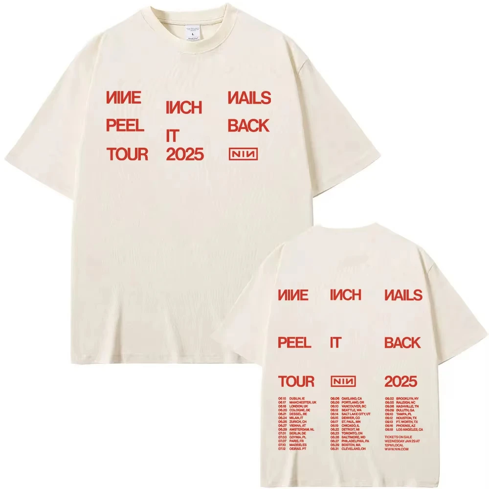 Nine Inch Nails Peel It Back Tour 2025 Tshirts Mens Women New T-shirts Summer High Street Tees High Quality Cotton Soft Clothing