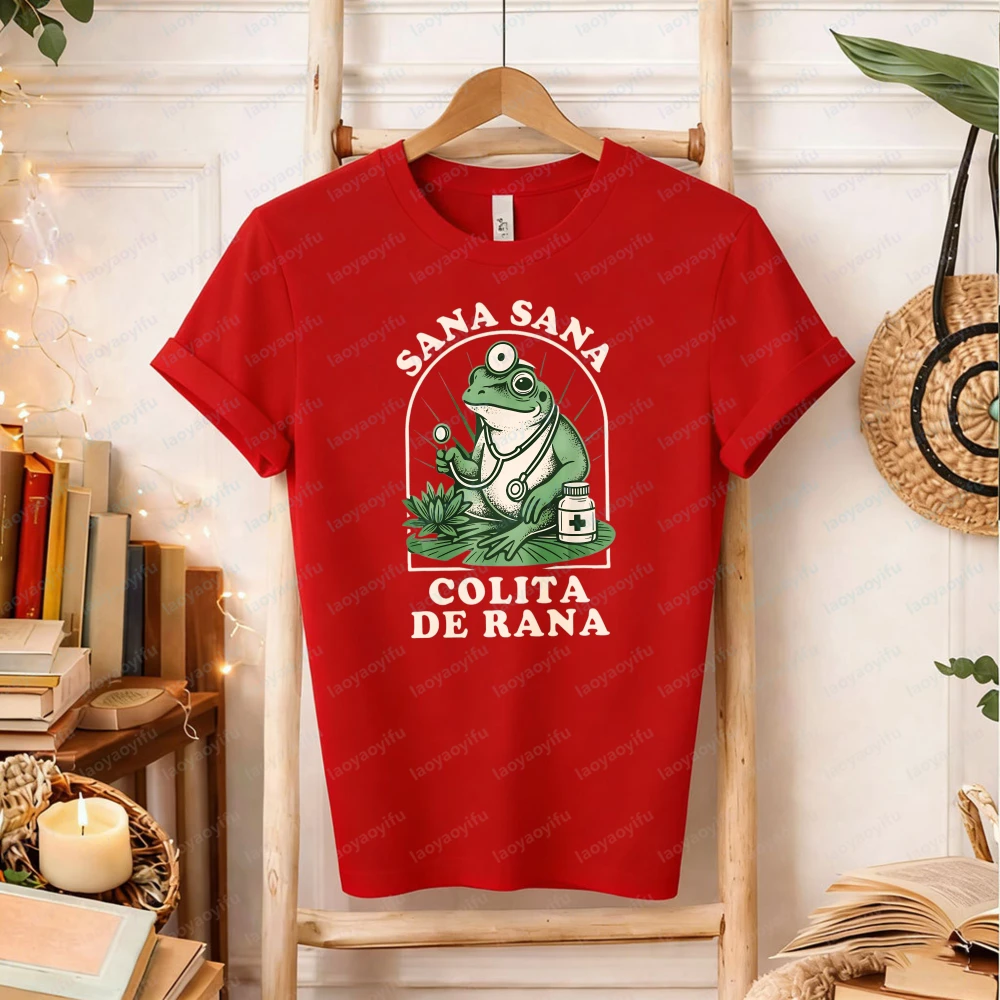 Camiseta Sana Sana Colita De Rana, Regalo para Mamá Mexicana, Divertida Camiseta Latina de Enfermera, Camiseta Gráfica Mexicana Divertida, Tops