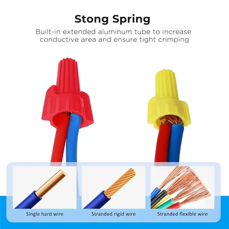 AS94-600PCS Red Wire Connectors Nuts, Winged Electrical Wire End Connectors Caps, Twist-On Easy Screw On Type Connectors