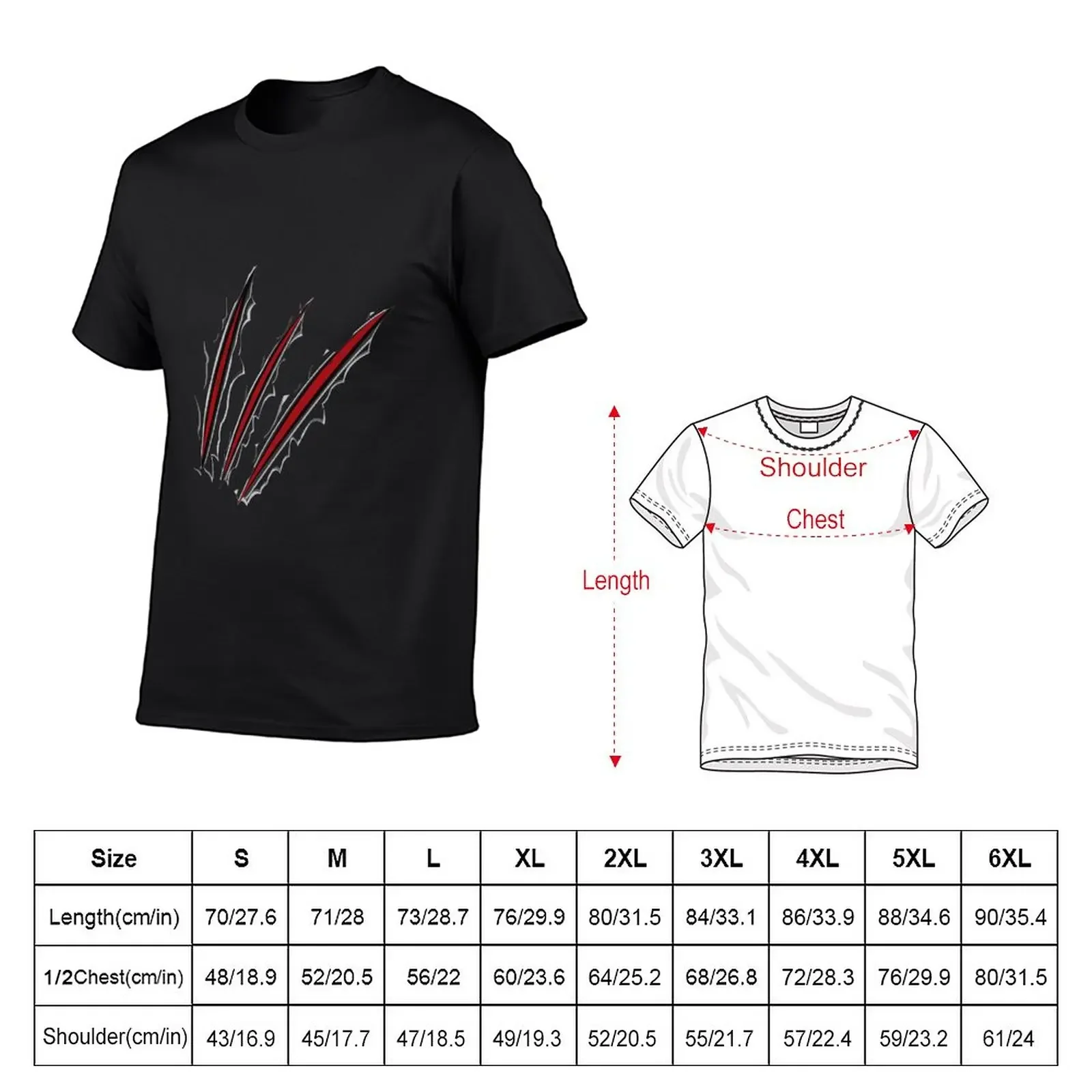 Wolverine claw T-Shirt graphics t shirt Cotton HD pattern comfortable men's and women's short sleeve top