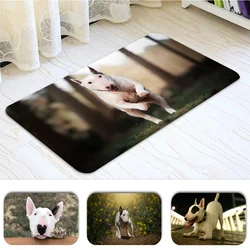 Bull Terrier Mata podłogowa z nadrukiem graficznym Wycieraczki flanelowe do łazienki Kuchnia Wejście Dywan Home Decor