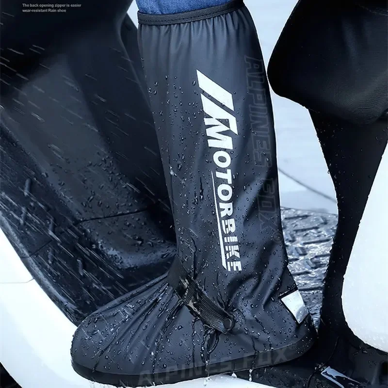 

Motorcycle Tall Rain Boots Waterproof Reflective Anti-slip Shoes Motorcycle Bike Reusable Protective Accessories Safety
